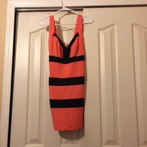 Stripped body con dress